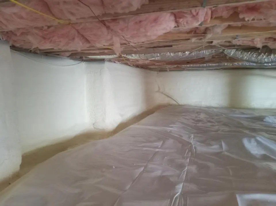 Crawl space encapsulation with closed-cell spray foam for Attic Insulation in Prattville